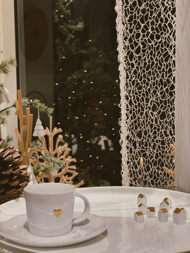 Tasses coeur d'or