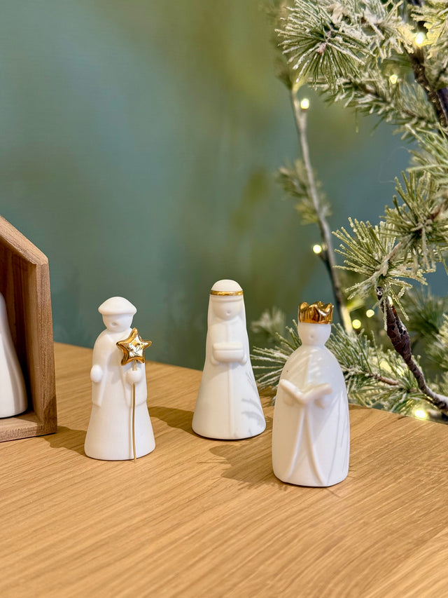 Set de 3 Chanteurs Étoilés en Porcelaine
