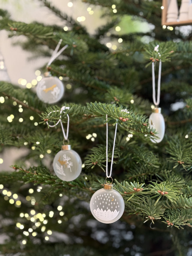 Set de 4 suspensions de Noël Givrées