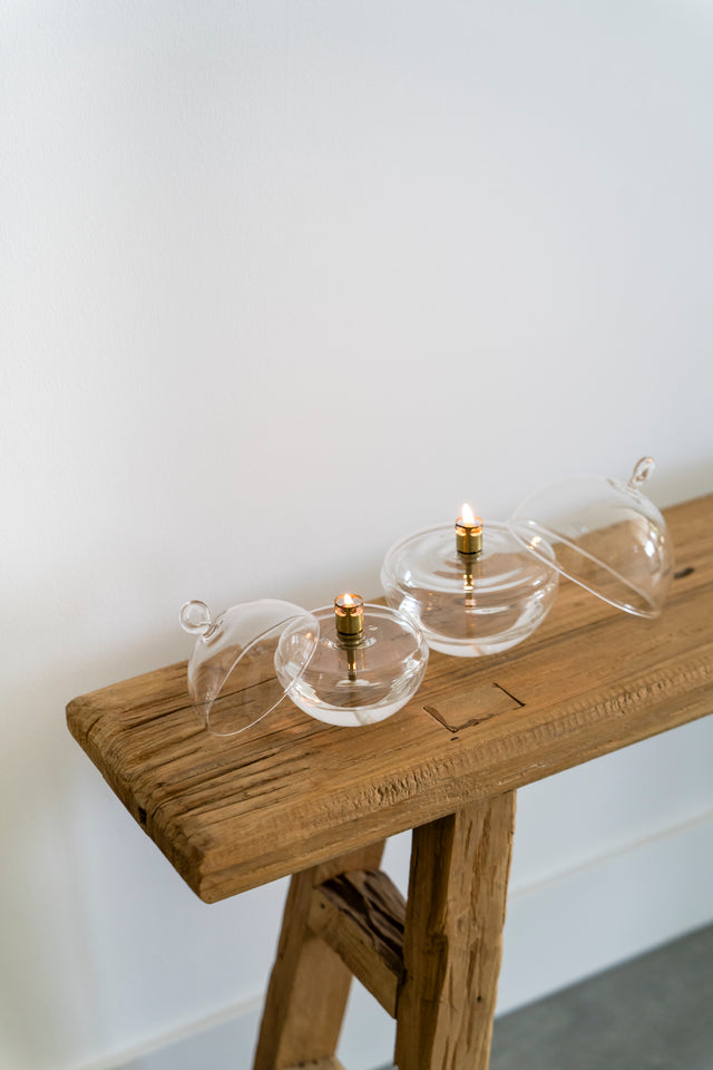 Lampe à huile avec couvercle