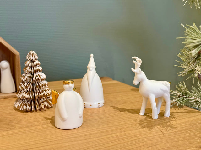 Set de 3 Figurines de Noël en Porcelaine